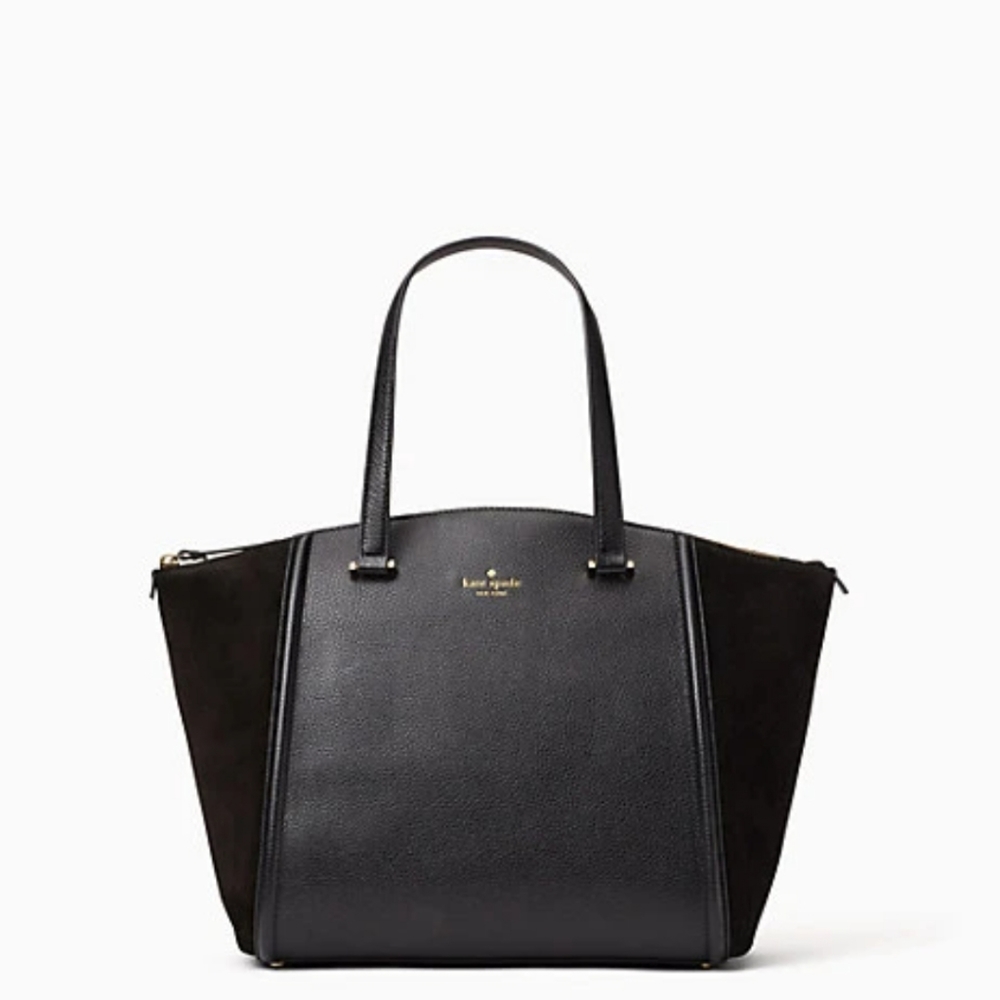 Kate Spade Lewis Drive Alanie Leather & Suede Tote Bag, Black - EUC